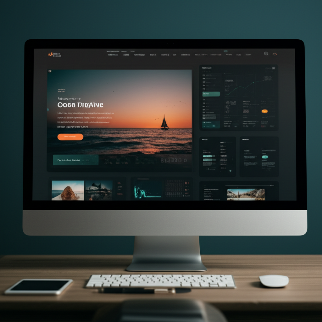 Site web en mode sombre avec fort contraste
