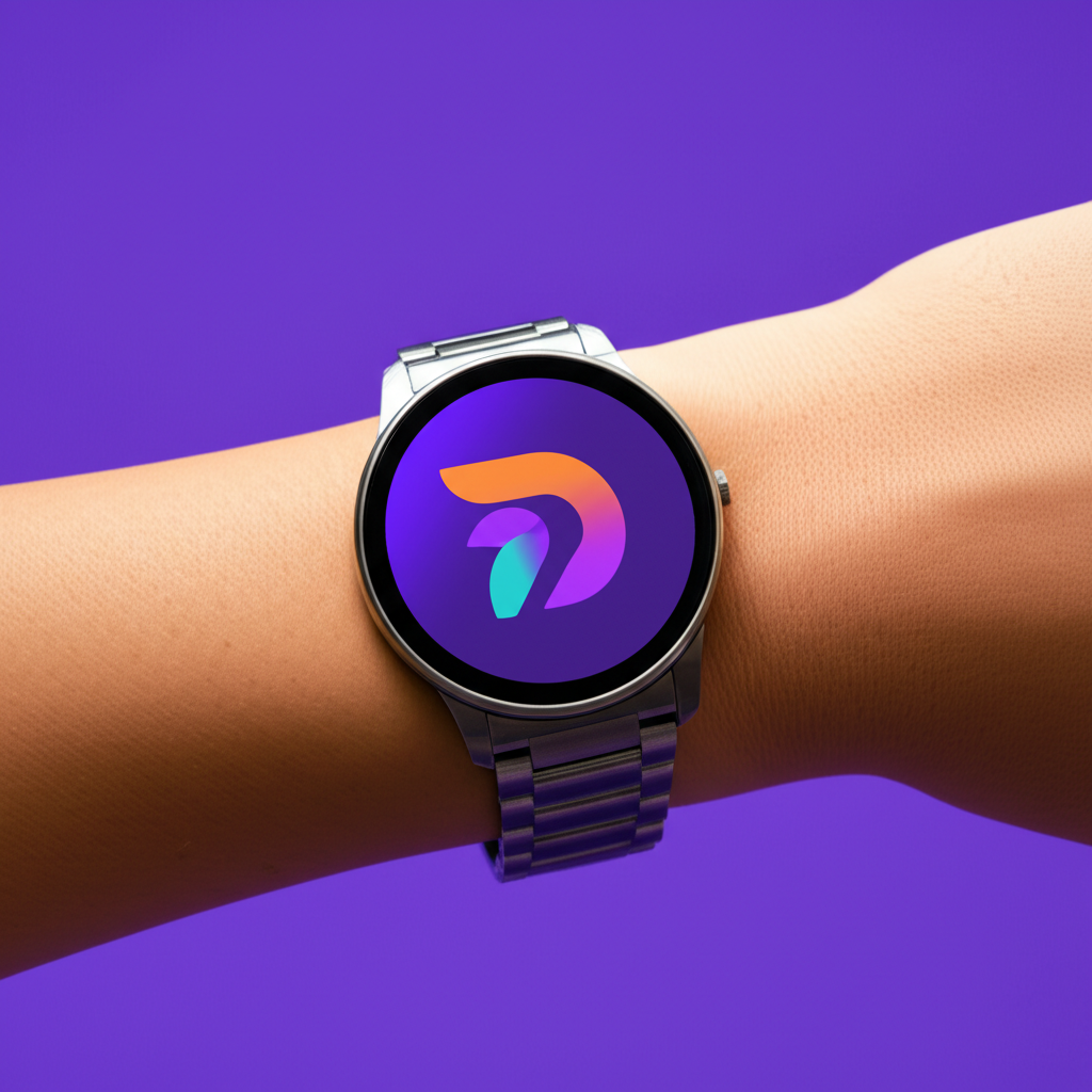 Smartwatch affichant un concept de logo moderne